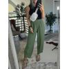 imageCaracilia Womens Barrel Wide Leg Sweatpants Casual Elastic Waist Comfy 2025 Fall Vacation Travel Lounge PantsGreen