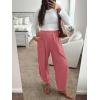 imageCaracilia Womens Barrel Wide Leg Sweatpants Casual Elastic Waist Comfy 2025 Fall Vacation Travel Lounge PantsRust Red