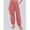 imageCaracilia Womens Barrel Wide Leg Sweatpants Casual Elastic Waist Comfy 2025 Fall Vacation Travel Lounge PantsRust Red