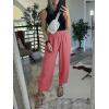 imageCaracilia Womens Barrel Wide Leg Sweatpants Casual Elastic Waist Comfy 2025 Fall Vacation Travel Lounge PantsRust Red