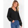 imageCaracilia Womens Lantern Long Sleeve Tops Dressy Casual Blouses 2025 Trendy V Neck T Shirts Work Outfits Fall Fashion ClothesBlack
