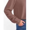 imageCaracilia Womens Lantern Long Sleeve Tops Dressy Casual Blouses 2025 Trendy V Neck T Shirts Work Outfits Fall Fashion ClothesBrown