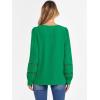 imageCaracilia Womens Lantern Long Sleeve Tops Dressy Casual Blouses 2025 Trendy V Neck T Shirts Work Outfits Fall Fashion ClothesGreen