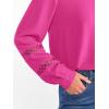 imageCaracilia Womens Lantern Long Sleeve Tops Dressy Casual Blouses 2025 Trendy V Neck T Shirts Work Outfits Fall Fashion ClothesHot Pink