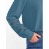 imageCaracilia Womens Lantern Long Sleeve Tops Dressy Casual Blouses 2025 Trendy V Neck T Shirts Work Outfits Fall Fashion ClothesLake Blue