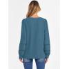 imageCaracilia Womens Lantern Long Sleeve Tops Dressy Casual Blouses 2025 Trendy V Neck T Shirts Work Outfits Fall Fashion ClothesLake Blue