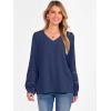 imageCaracilia Womens Lantern Long Sleeve Tops Dressy Casual Blouses 2025 Trendy V Neck T Shirts Work Outfits Fall Fashion ClothesNavy Blue