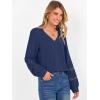 imageCaracilia Womens Lantern Long Sleeve Tops Dressy Casual Blouses 2025 Trendy V Neck T Shirts Work Outfits Fall Fashion ClothesNavy Blue