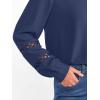 imageCaracilia Womens Lantern Long Sleeve Tops Dressy Casual Blouses 2025 Trendy V Neck T Shirts Work Outfits Fall Fashion ClothesNavy Blue
