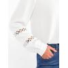 imageCaracilia Womens Lantern Long Sleeve Tops Dressy Casual Blouses 2025 Trendy V Neck T Shirts Work Outfits Fall Fashion ClothesWhite