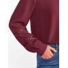 imageCaracilia Womens Lantern Long Sleeve Tops Dressy Casual Blouses 2025 Trendy V Neck T Shirts Work Outfits Fall Fashion ClothesWine Red