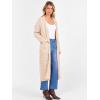 imageCaracilia Womens Oversized Cable Knit Long Cardigan Sweaters Open Front Duster Coat 2025 Fall Outfits OutwearApricot