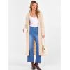 imageCaracilia Womens Oversized Cable Knit Long Cardigan Sweaters Open Front Duster Coat 2025 Fall Outfits OutwearApricot