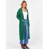 imageCaracilia Womens Oversized Cable Knit Long Cardigan Sweaters Open Front Duster Coat 2025 Fall Outfits OutwearDark Green