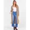 imageCaracilia Womens Oversized Cable Knit Long Cardigan Sweaters Open Front Duster Coat 2025 Fall Outfits OutwearKhaki