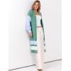 imageCaracilia Womens Oversized Long Cardigan Sweaters Color Block Open Front Duster Coat Knit Outwear 2025 Fall OutfitsGreen