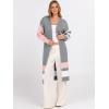 imageCaracilia Womens Oversized Long Cardigan Sweaters Color Block Open Front Duster Coat Knit Outwear 2025 Fall OutfitsLight Grey