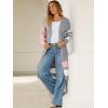 imageCaracilia Womens Oversized Long Cardigan Sweaters Color Block Open Front Duster Coat Knit Outwear 2025 Fall OutfitsLight Grey