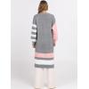 imageCaracilia Womens Oversized Long Cardigan Sweaters Color Block Open Front Duster Coat Knit Outwear 2025 Fall OutfitsLight Grey