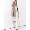 imageCaracilia Womens Oversized Long Cardigan Sweaters Color Block Open Front Duster Coat Knit Outwear 2025 Fall OutfitsLight Grey