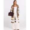 imageCaracilia Womens Oversized Long Cardigan Sweaters Color Block Open Front Duster Coat Knit Outwear 2025 Fall OutfitsOatmeal