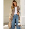 imageCaracilia Womens Oversized Long Cardigan Sweaters Color Block Open Front Duster Coat Knit Outwear 2025 Fall OutfitsOatmeal