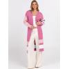 imageCaracilia Womens Oversized Long Cardigan Sweaters Color Block Open Front Duster Coat Knit Outwear 2025 Fall OutfitsPink