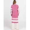 imageCaracilia Womens Oversized Long Cardigan Sweaters Color Block Open Front Duster Coat Knit Outwear 2025 Fall OutfitsPink