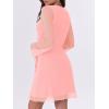 imageCaracilia Womens Sexy Mesh Ruched Mini Dresses Long Sleeve Square Neck Tie Fall Club Party Cocktail Short Dress 2025 FashionCoral Pink