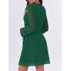imageCaracilia Womens Sexy Mesh Ruched Mini Dresses Long Sleeve Square Neck Tie Fall Club Party Cocktail Short Dress 2025 FashionForest Green