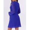 imageCaracilia Womens Sexy Mesh Ruched Mini Dresses Long Sleeve Square Neck Tie Fall Club Party Cocktail Short Dress 2025 FashionRoyal Blue