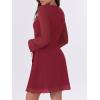 imageCaracilia Womens Sexy Mesh Ruched Mini Dresses Long Sleeve Square Neck Tie Fall Club Party Cocktail Short Dress 2025 FashionWine Red