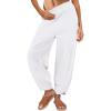 imageCaracilia Womens Barrel Wide Leg Sweatpants Casual Elastic Waist Comfy 2025 Fall Vacation Travel Lounge PantsWhite