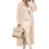 imageCaracilia Womens Oversized Cable Knit Long Cardigan Sweaters Open Front Duster Coat 2025 Fall Outfits OutwearApricot