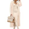 imageCaracilia Womens Oversized Cable Knit Long Cardigan Sweaters Open Front Duster Coat 2025 Fall Outfits OutwearBeige