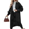 imageCaracilia Womens Oversized Long Cardigan Sweaters Color Block Open Front Duster Coat Knit Outwear 2025 Fall OutfitsBlack