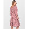 imageCaracilia Women 34 Sleeve Square Neck 2025 Summer Fall Wedding Guest Floral Smocked Casual Boho Midi DressesPink Dot Floral