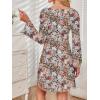 imageCaracilia Women Bell Long Sleeve Mini Dresses Fall 2025 Mesh Boat Neck Print Going Out Bodycon Wedding Guest Vacation OutfitsMulti Floral