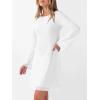 imageCaracilia Women Bell Long Sleeve Mini Dresses Fall 2025 Mesh Boat Neck Print Going Out Bodycon Wedding Guest Vacation OutfitsWhite