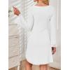 imageCaracilia Women Bell Long Sleeve Mini Dresses Fall 2025 Mesh Boat Neck Print Going Out Bodycon Wedding Guest Vacation OutfitsWhite