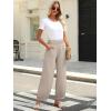 imageCaracilia Women Wide Leg Palazzo Pants 2025 Summer Casual High Waist Flowy Loose Boho Beach Vacation Lantern PantsAlmond