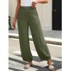 imageCaracilia Women Wide Leg Palazzo Pants 2025 Summer Casual High Waist Flowy Loose Boho Beach Vacation Lantern PantsArmy Green