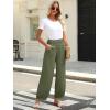 imageCaracilia Women Wide Leg Palazzo Pants 2025 Summer Casual High Waist Flowy Loose Boho Beach Vacation Lantern PantsArmy Green