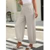imageCaracilia Women Wide Leg Palazzo Pants 2025 Summer Casual High Waist Flowy Loose Boho Beach Vacation Lantern PantsBeige