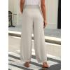 imageCaracilia Women Wide Leg Palazzo Pants 2025 Summer Casual High Waist Flowy Loose Boho Beach Vacation Lantern PantsBeige