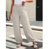imageCaracilia Women Wide Leg Palazzo Pants 2025 Summer Casual High Waist Flowy Loose Boho Beach Vacation Lantern PantsBeige