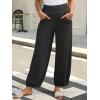 imageCaracilia Women Wide Leg Palazzo Pants 2025 Summer Casual High Waist Flowy Loose Boho Beach Vacation Lantern PantsBlack