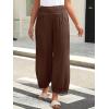 imageCaracilia Women Wide Leg Palazzo Pants 2025 Summer Casual High Waist Flowy Loose Boho Beach Vacation Lantern PantsBrown
