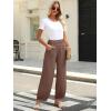 imageCaracilia Women Wide Leg Palazzo Pants 2025 Summer Casual High Waist Flowy Loose Boho Beach Vacation Lantern PantsCoffee