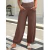 imageCaracilia Women Wide Leg Palazzo Pants 2025 Summer Casual High Waist Flowy Loose Boho Beach Vacation Lantern PantsCoffee